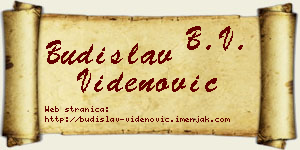 Budislav Videnović vizit kartica